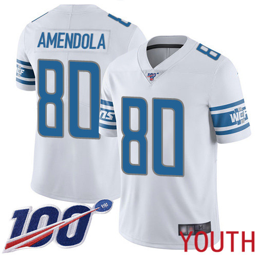 Detroit Lions Limited White Youth Danny Amendola Road Jersey NFL Football #80 100th Season Vapor Untouchable
